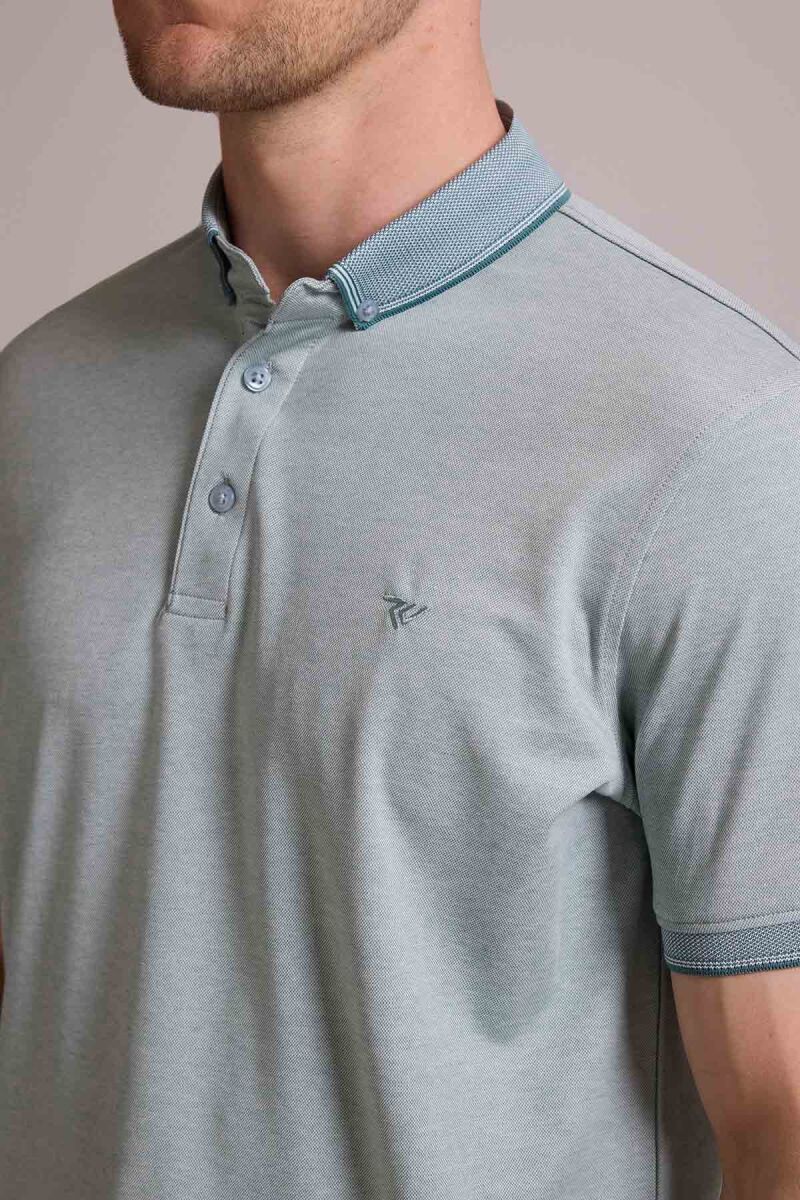 Erkek Yeşil Regular Fit Merserize Polo Yaka T-shirt - 7