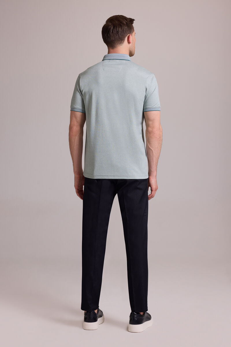 Erkek Yeşil Regular Fit Merserize Polo Yaka T-shirt - 8
