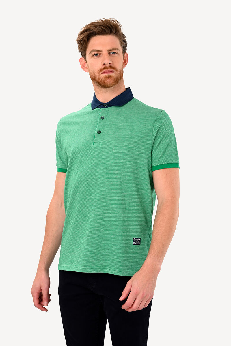 Erkek Yeşil Regular Fit Polo Yaka Tshirt - 1