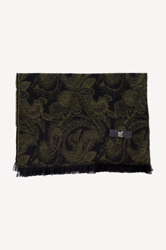 Erkek Yeşil Şal Desen Kaşkol - YSF