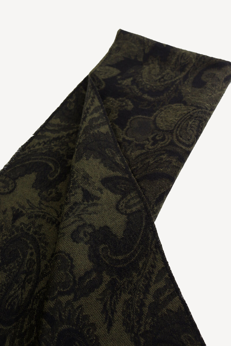 Erkek Yeşil Şal Desen Kaşkol - 2