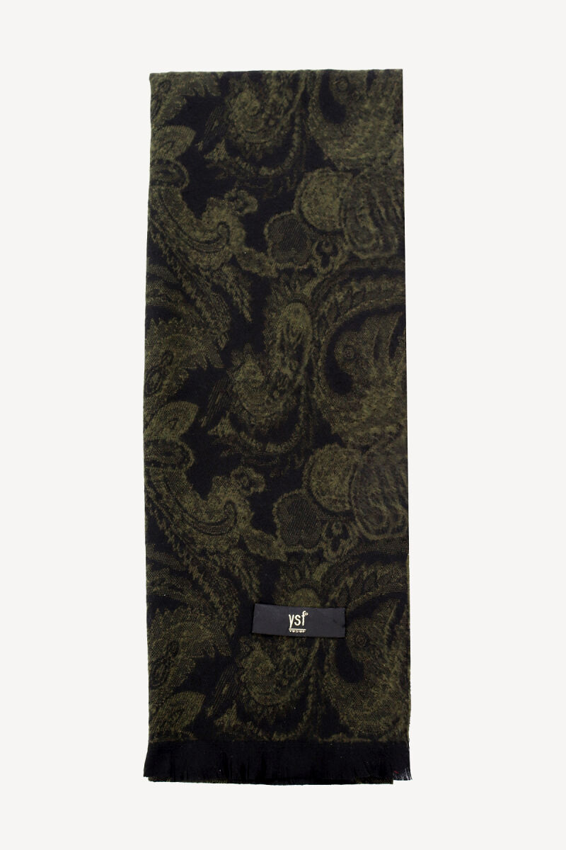 Erkek Yeşil Şal Desen Kaşkol - 3