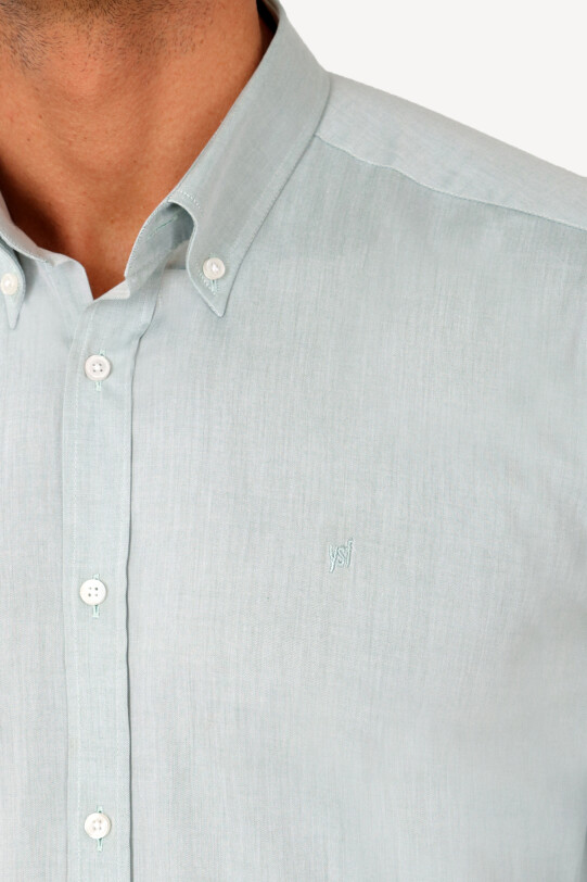 Erkek Yeşil Slim Fit Pamuk Gömlek