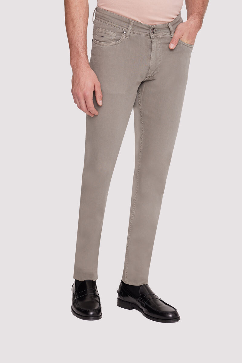 Erkek Yeşil Slim Fit Üst Cep Kanvas Pantolon - 3