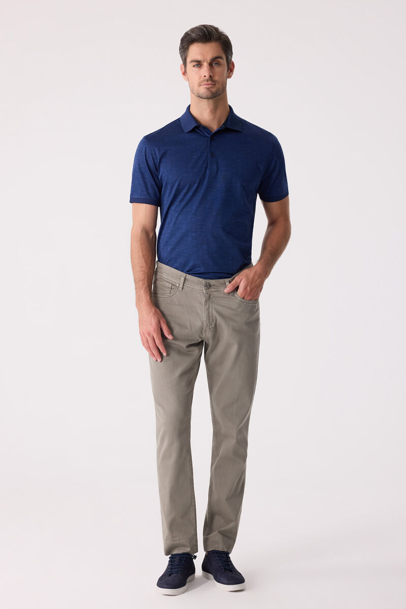 Erkek Yeşil Slim Fit Üst Cep Kanvas Pantolon - 3