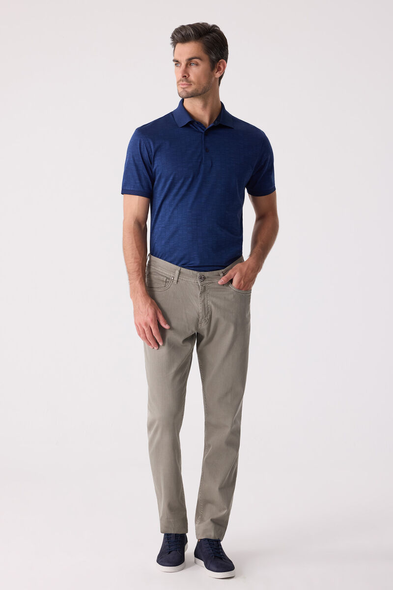 Erkek Yeşil Slim Fit Üst Cep Kanvas Pantolon - 4