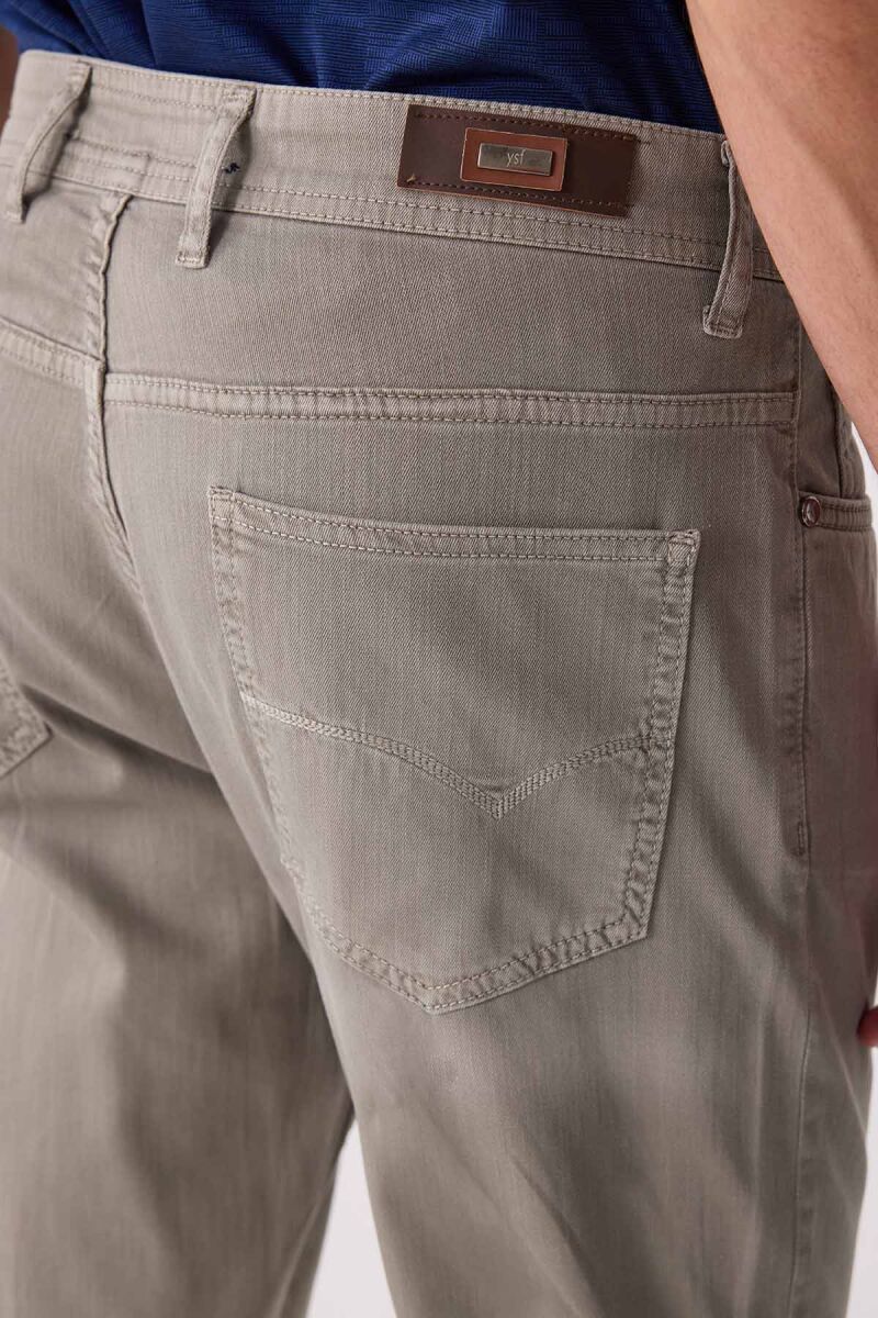 Erkek Yeşil Slim Fit Üst Cep Kanvas Pantolon - 8