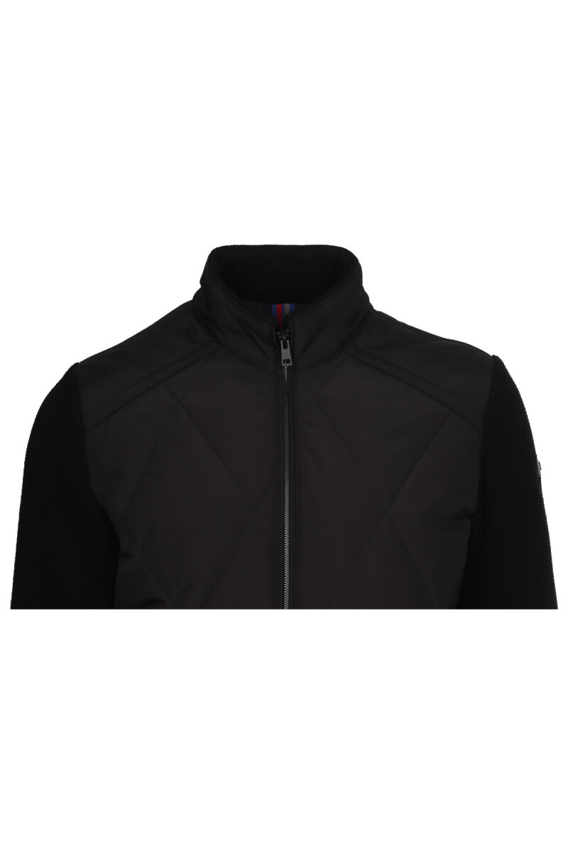 Erkek Siyah Klasik Desenli Triko Kol Spor Mont - 2