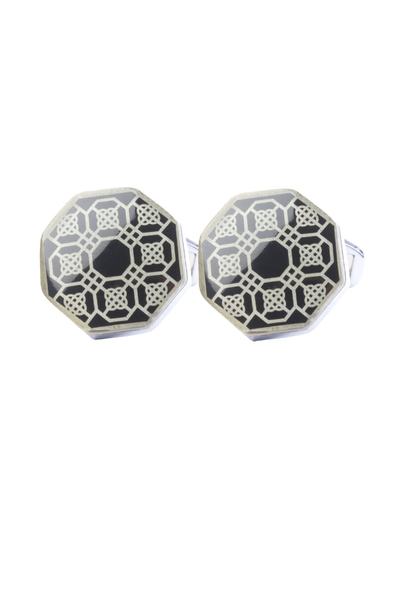 Erkek Siyah Noktalı Kol Düğmesi - 1