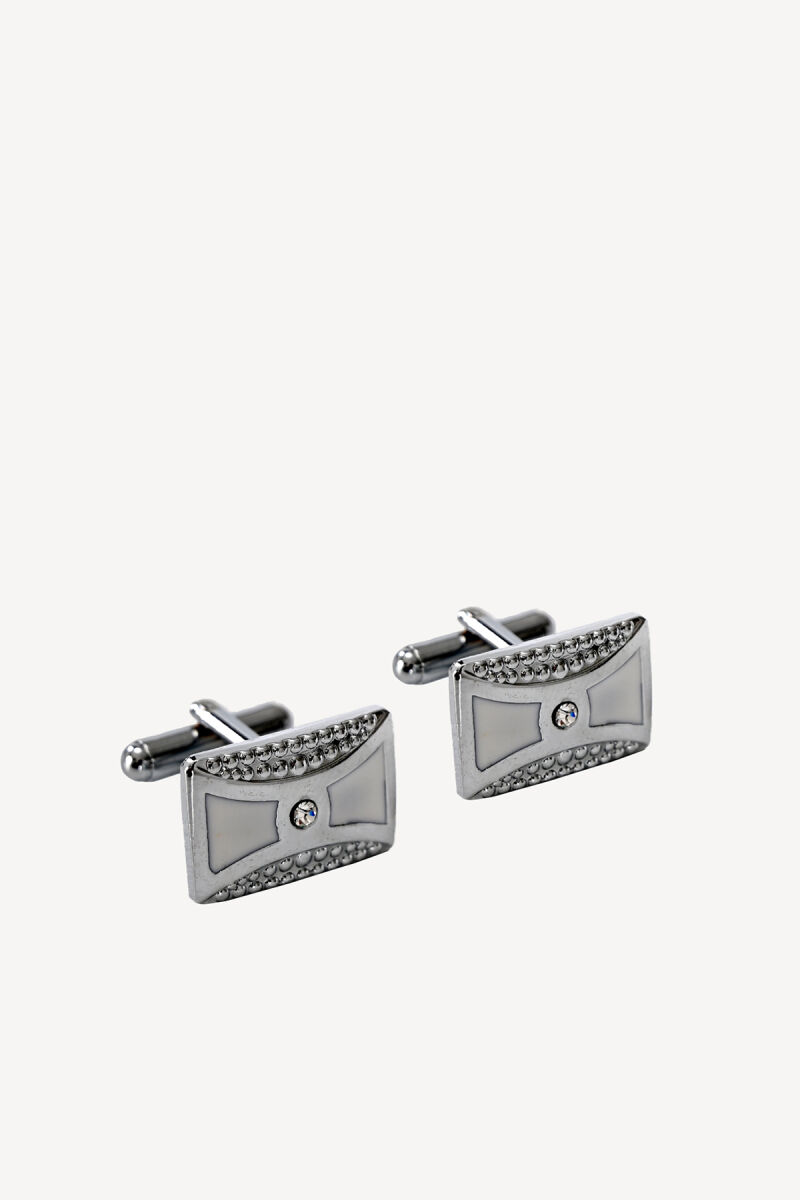 Erkek Beyaz Taşlı Kol Düğmesi - 1