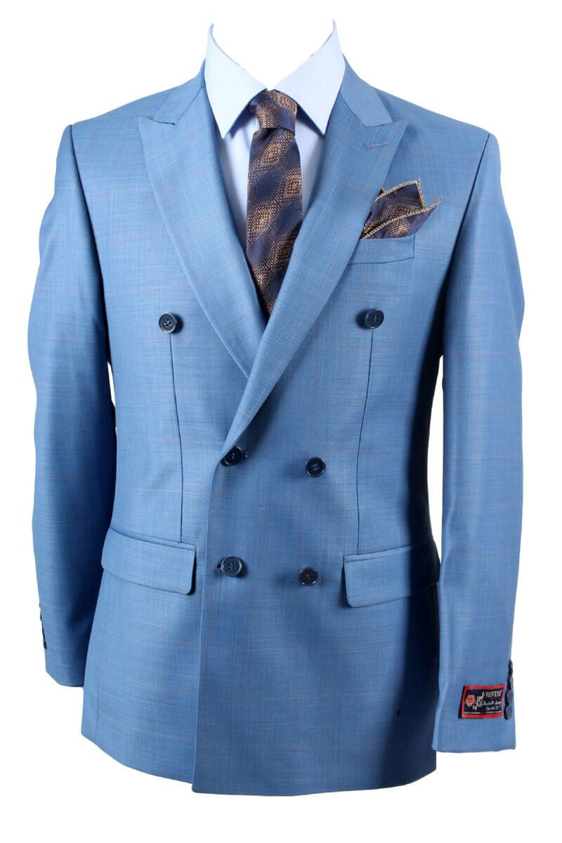 Erkek Lacivert Regular Fit Kruvaze Takım Elbise - 2